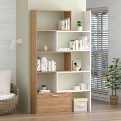 Стеллаж раздвижной (ЛДСП дуб крафт золотой/белый) в Талице - talica.mebel24.online | фото 3
