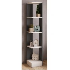 Стеллаж СТМ-1 ЛДСП Графит серый/ЛДСП Белый в Талице - talica.mebel24.online | фото