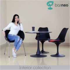 Стол Barneo T-3 Tulip style (RAL9017 черный, D100) в Талице - talica.mebel24.online | фото 2