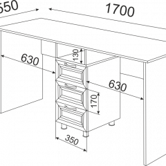 Стол двойной ОСТИН М13 (ЯШС) в Талице - talica.mebel24.online | фото 2