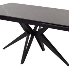 Стол FORIO 160 MATT BLACK MARBLE SOLID CERAMIC / BLACK, ®DISAUR в Талице - talica.mebel24.online | фото