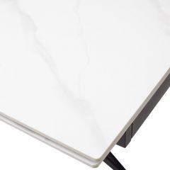 Стол FORIO 160 MATT WHITE MARBLE SOLID CERAMIC / BLACK, ®DISAUR в Талице - talica.mebel24.online | фото 9