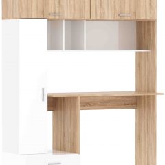 Стол компьютерный ПКС-1 (дуб сонома/белый глянец) в Талице - talica.mebel24.online | фото