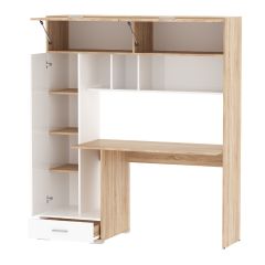 Стол компьютерный ПКС-1 (дуб сонома/белый глянец) в Талице - talica.mebel24.online | фото 3