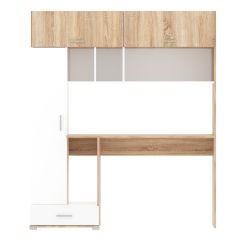 Стол компьютерный ПКС-1 (дуб сонома/белый глянец) в Талице - talica.mebel24.online | фото 4