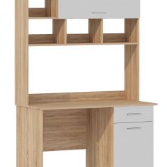 Стол компьютерный ПКС-2 (Дуб сонома/Белый глянец) в Талице - talica.mebel24.online | фото 2