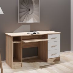 Стол компьютерный ПКС-4 Дуб сонома/Белый глянец в Талице - talica.mebel24.online | фото