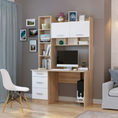 Стол компьютерный ПКС-5 Дуб сонома/Белый глянец в Талице - talica.mebel24.online | фото