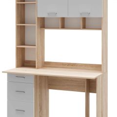 Стол компьютерный ПКС-5 Дуб сонома/Белый глянец в Талице - talica.mebel24.online | фото 2