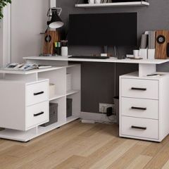 Стол компьютерный угловой СКМУ-3 Белый в Талице - talica.mebel24.online | фото