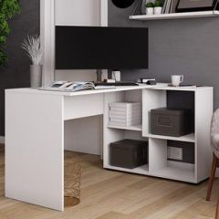 Стол компьютерный угловой СКМУ-4 Белый в Талице - talica.mebel24.online | фото
