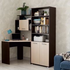 Стол компьютерный угловой УНИ ПКС-8 + Стеллаж ПКС-8 в Талице - talica.mebel24.online | фото