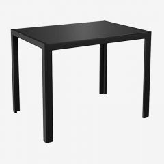 Стол Ницца (стекло (10мм) Черное/ножки черный металл) в Талице - talica.mebel24.online | фото