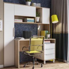 Стол рабочий 12.95 N Комфорт (Дуб сонома, Белый PE шагрень) в Талице - talica.mebel24.online | фото