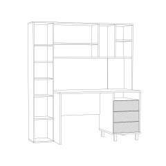 Стол рабочий 12.95 N Комфорт (Дуб сонома, Белый PE шагрень) в Талице - talica.mebel24.online | фото 3