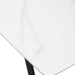 Стол RIVOLI 140 MATT WHITE MARBLE SOLID CERAMIC / BLACK, ®DISAUR в Талице - talica.mebel24.online | фото 9