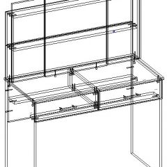 СОФИЯ Стол косметический (венге/дуб белфорд) в Талице - talica.mebel24.online | фото 3