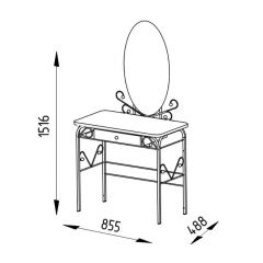 Столик дамский с ящиком ЛДСП орех/черный в Талице - talica.mebel24.online | фото 2