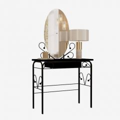 Столик дамский с ящиком ЛДСП венге/черный в Талице - talica.mebel24.online | фото