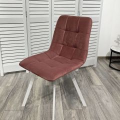 Стул CHILLI-Q SQUARE розовый #15, велюр / белый каркас, 4 шт./1 к, М-City в Талице - talica.mebel24.online | фото 4