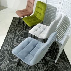 Стул CHILLI SQUARE BLUVEL-03 светло-серый, велюр / черный каркас М-City в Талице - talica.mebel24.online | фото 2