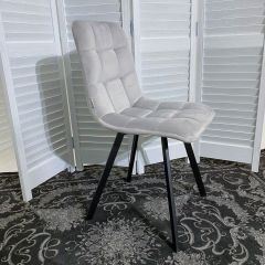 Стул CHILLI SQUARE BLUVEL-03 светло-серый, велюр / черный каркас М-City в Талице - talica.mebel24.online | фото 3