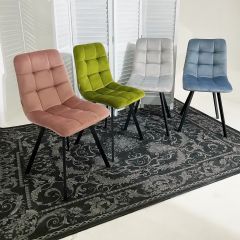 Стул CHILLI SQUARE BLUVEL-03 светло-серый, велюр / черный каркас М-City в Талице - talica.mebel24.online | фото 5