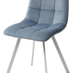 Стул CHILLI SQUARE G108-56 пудровый синий, велюр/ белый каркас М-City в Талице - talica.mebel24.online | фото