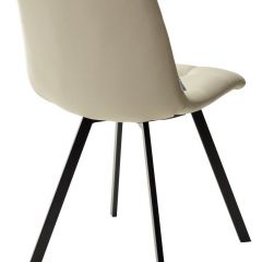 Стул CHILLI SQUARE HK017-02 серо-бежевый, PU/ черный каркас М-City в Талице - talica.mebel24.online | фото 4