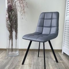 Стул CHILLI SQUARE HK017-09 серо-черничный, PU/ черный каркас М-City в Талице - talica.mebel24.online | фото 5