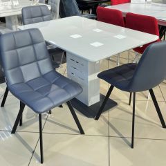 Стул CHILLI SQUARE HK017-09 серо-черничный, PU/ черный каркас М-City в Талице - talica.mebel24.online | фото 6