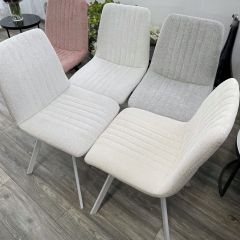 Стул ELVIS WZ2042-18 белая галька фактурный велюр / белый каркас М-City в Талице - talica.mebel24.online | фото 6