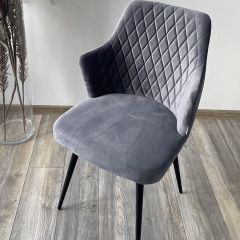 Стул HERMAN 360 град. СЕРЫЙ #27, велюр / черный каркас М-City в Талице - talica.mebel24.online | фото