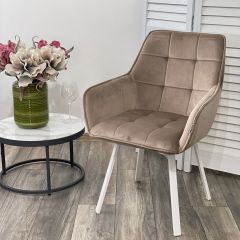 Стул MAVERICK 360 град. поворот. BLUVEL-40 BEIGE/ белый каркас, М-City в Талице - talica.mebel24.online | фото 2