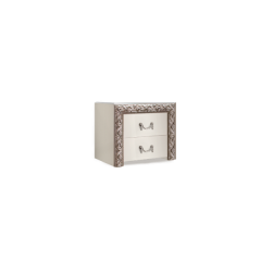 Тумба прикроватная (2 ящика) Тиффани Premium слоновая кость/серебро (ТФТП-2(П) в Талице - talica.mebel24.online | фото