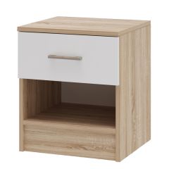 БЕАТРИС Тумба прикроватная (Дуб Сонома/Белый глянец) в Талице - talica.mebel24.online | фото