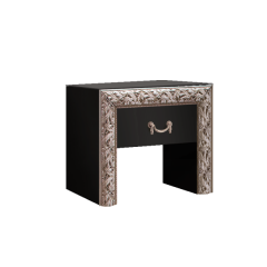 Тумба прикроватная Тиффани Premium черная/серебро (ТФТП-1(П) в Талице - talica.mebel24.online | фото