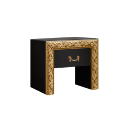 Тумба прикроватная Тиффани Premium черная/золото (ТФТП-1(П) в Талице - talica.mebel24.online | фото