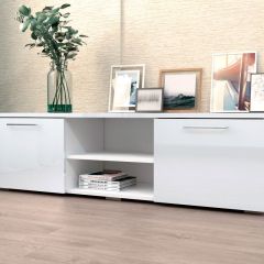 Тумба ТВ 1500 (ЛДСП Белый/Белый глянец) в Талице - talica.mebel24.online | фото