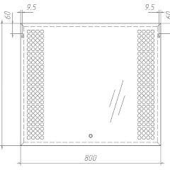 Зеркало Cosmo 80 alum с подсветкой Sansa (SC1002Z) в Талице - talica.mebel24.online | фото 2