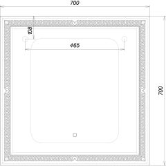 Зеркало Паликир 700х700 с подсветкой Домино (GL7051Z) в Талице - talica.mebel24.online | фото 6