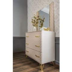 Зеркало ППУ Lara (бежевый глянец) в Талице - talica.mebel24.online | фото 3