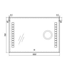 Зеркало Quadro 100 alum (линза) с подсветкой Sansa (SQL1030Z) в Талице - talica.mebel24.online | фото 8