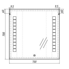 Зеркало Quadro 70 alum с подсветкой Sansa (SQ1016Z) в Талице - talica.mebel24.online | фото 6