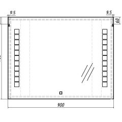 Зеркало Quadro 90 alum с подсветкой Sansa (SQ1018Z) в Талице - talica.mebel24.online | фото 7