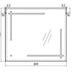 Зеркало Ray 80 black с подсветкой Sansa (SR1037Z) в Талице - talica.mebel24.online | фото 7