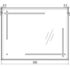 Зеркало Ray 90 black с подсветкой Sansa (SR1036Z) в Талице - talica.mebel24.online | фото 6