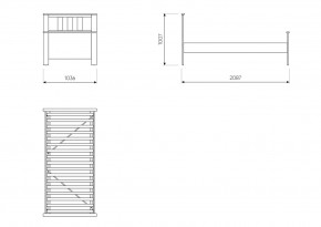 2.08.04.050.14 САГА кровать одинарная 90х200 белая/ясень в Талице - talica.mebel24.online | фото 3