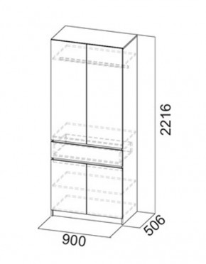 АВИНЬОН Прихожая Шкаф 2-х створчатый с ящиком в Талице - talica.mebel24.online | фото 3