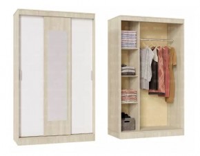 БАРИ Шкаф-купе с зеркалом (1300) Дуб Сонома/Белый в Талице - talica.mebel24.online | фото